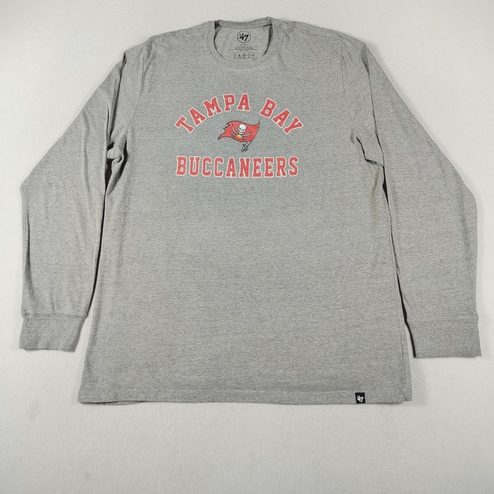 Tampa Bay Buccaneers Shirt Mens 2XL Gray NFL‎ Football '47 Long Sleeve Crewneck